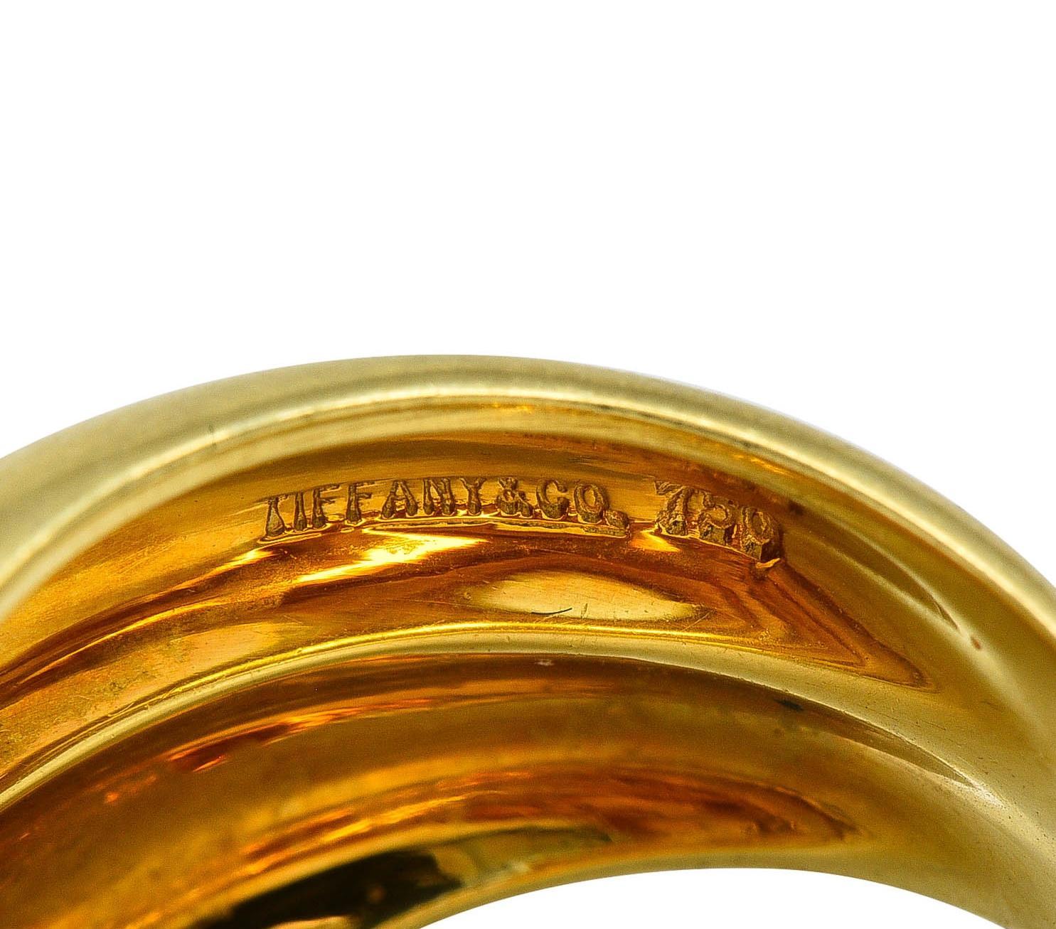 Tiffany & Co. 1980's 3.20 CTW Citrine 18 Karat Yellow Gold Puffy Vintage Ring For Sale 1