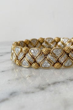 Bracciale in oro giallo con diamanti Tiffany & Co. anni '80, circa 9,00 carati