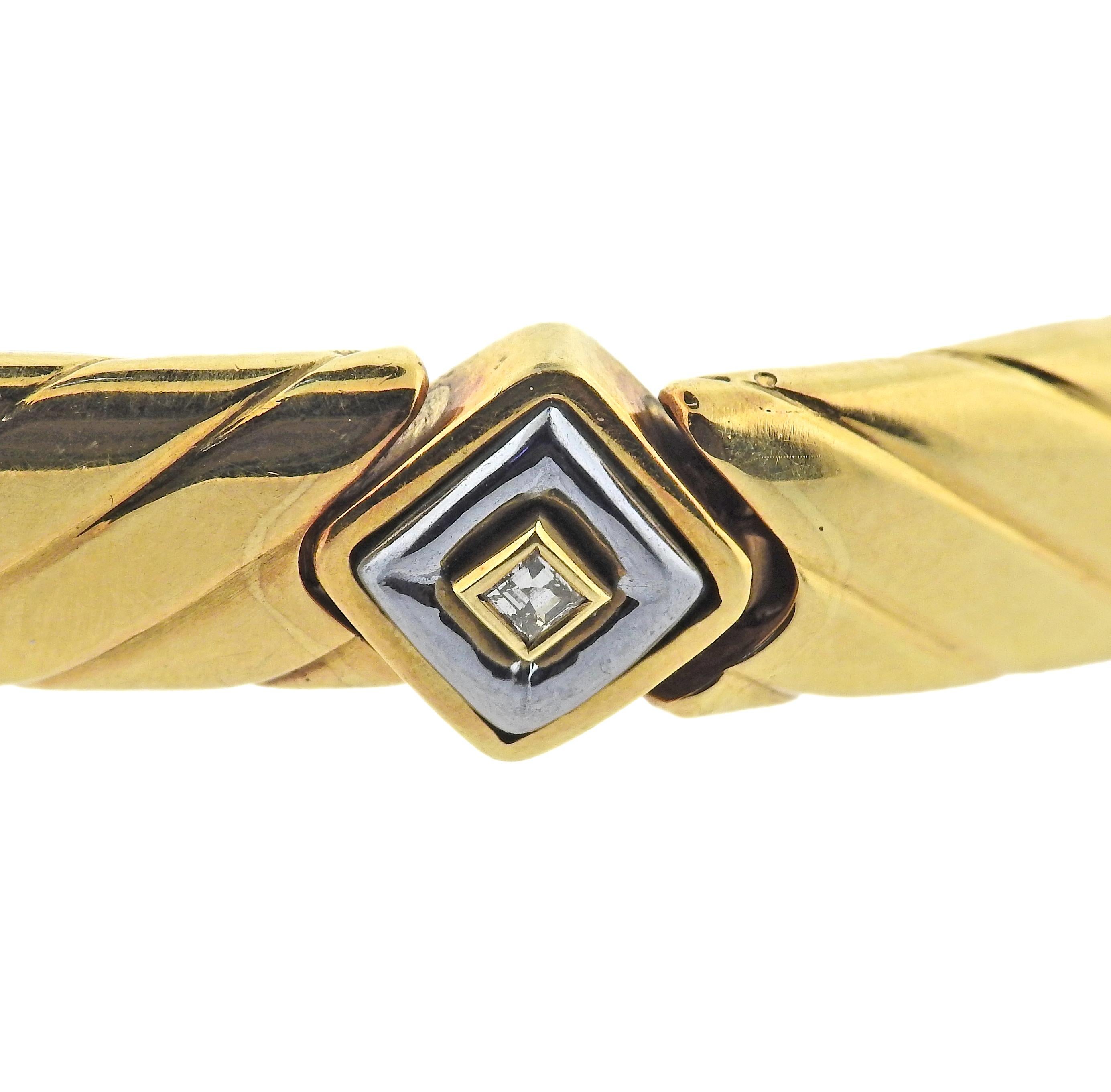 Round Cut Tiffany & Co 1980s Gold Hematite Diamond Necklace Bracelet Set For Sale