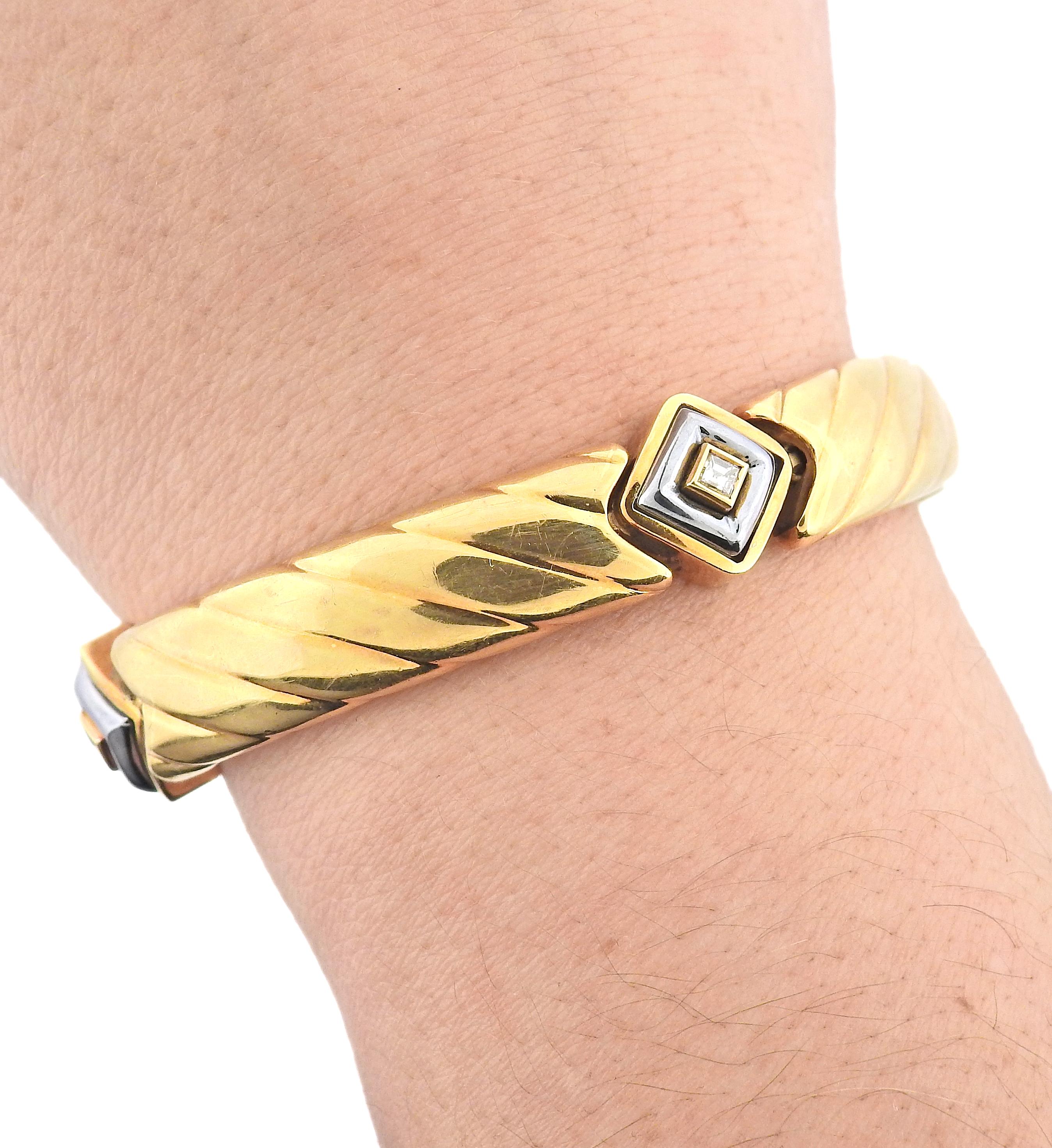 Tiffany & Co 1980s Gold Hematite Diamond Necklace Bracelet Set For Sale 1