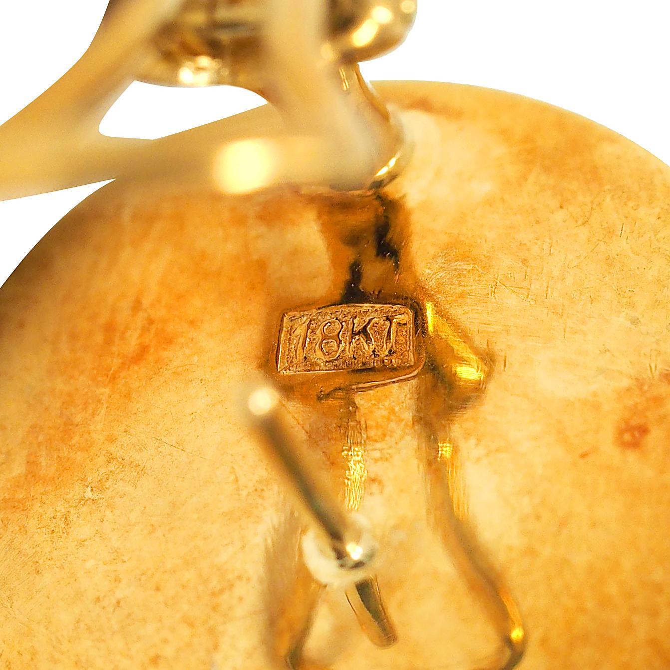 Tiffany & Co. 1980's Opal Onyx Inlay 18K Gold Vintage Checkerboard Earrings For Sale 6