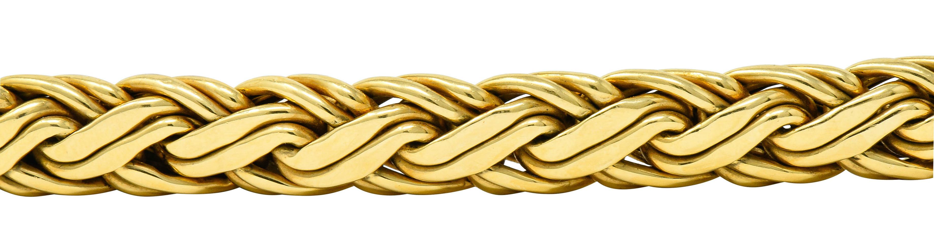 Tiffany & Co. 1980s Vintage 18 Karat Gold Wheat Chain Bracelet 4