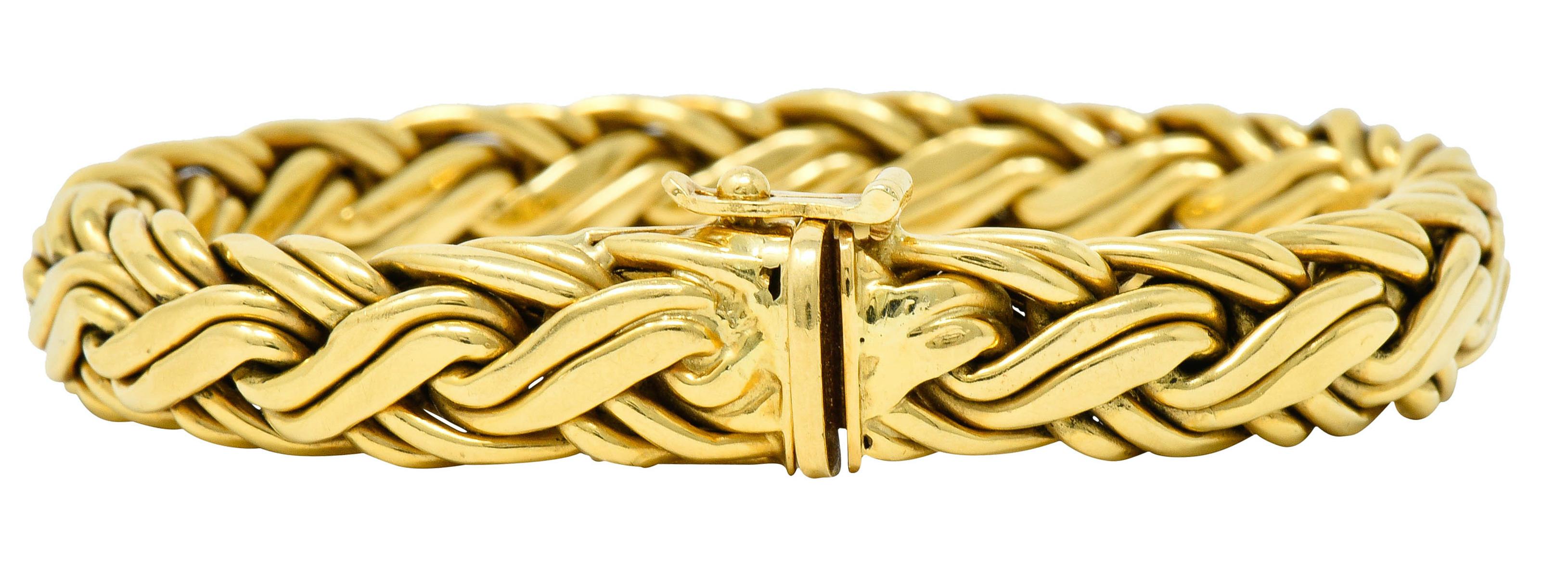 Tiffany & Co. 1980s Vintage 18 Karat Gold Wheat Chain Bracelet In Excellent Condition In Philadelphia, PA