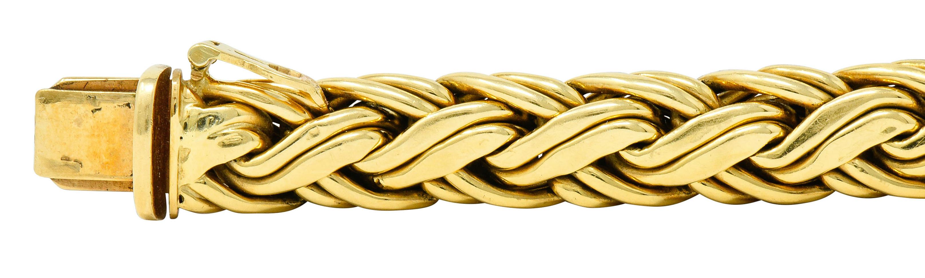Tiffany & Co. 1980s Vintage 18 Karat Gold Wheat Chain Bracelet 1