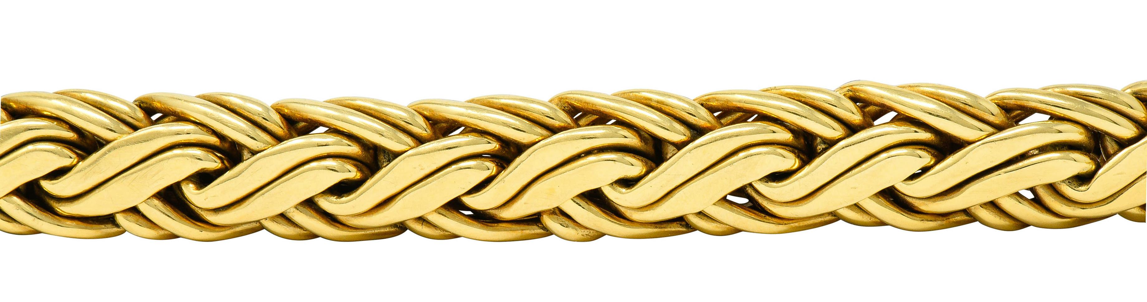 Tiffany & Co. 1980s Vintage 18 Karat Gold Wheat Chain Bracelet 2