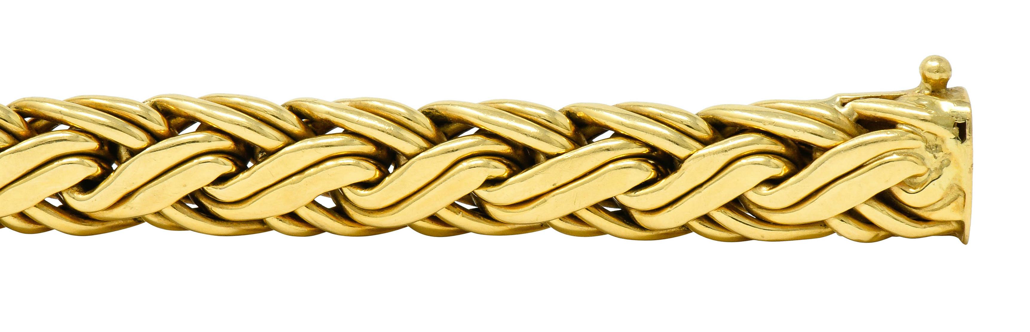 Tiffany & Co. 1980s Vintage 18 Karat Gold Wheat Chain Bracelet 3