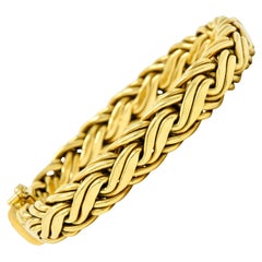 Tiffany & Co. 1980s Vintage 18 Karat Gold Wheat Chain Bracelet