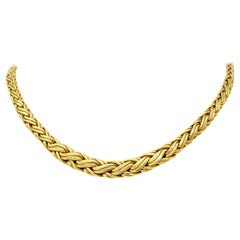 Tiffany & Co. 1980s Vintage 18 Karat Gold Wheat Chain Collar Necklace