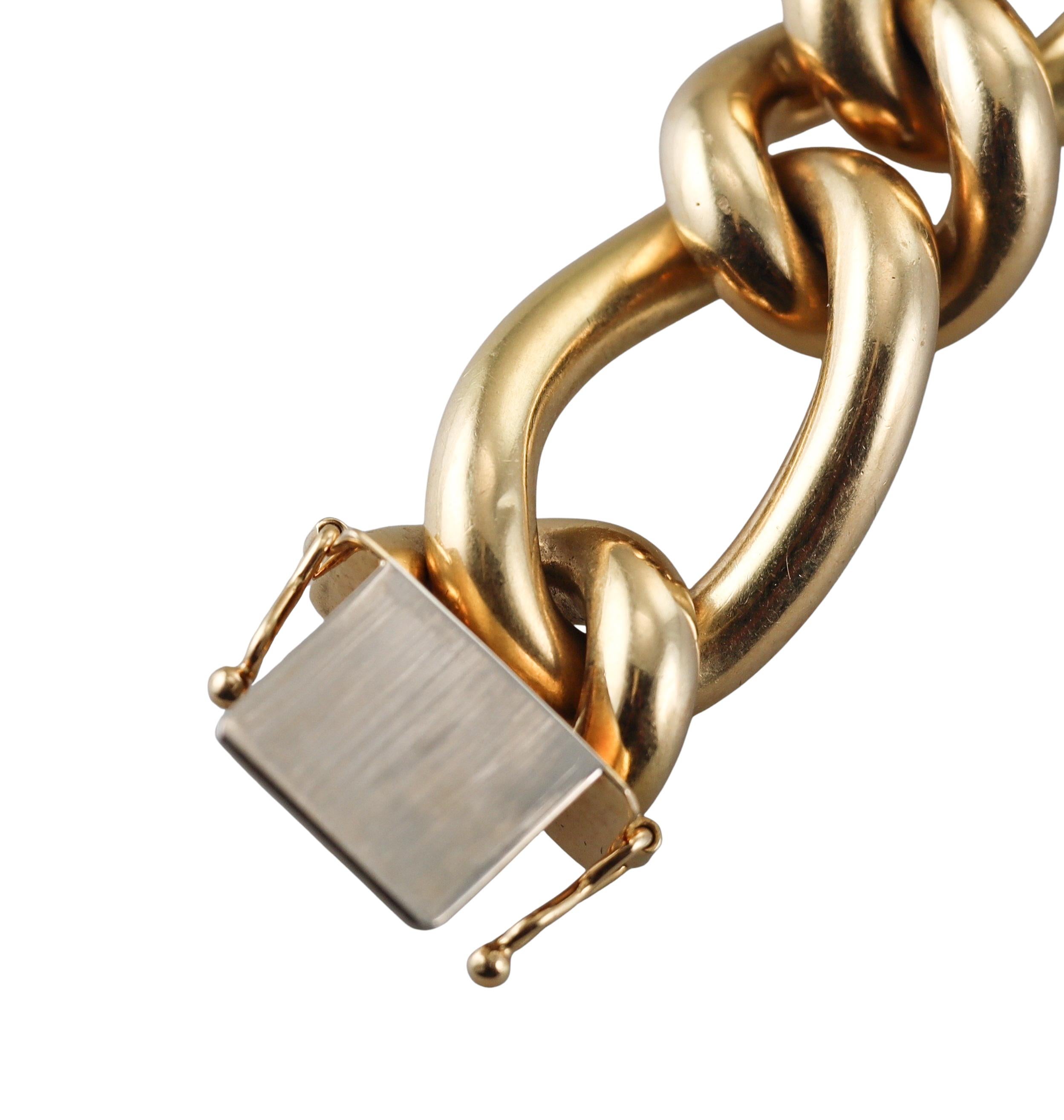 Tiffany & Co 1980s Yellow Gold Chunky Link Bracelet 5