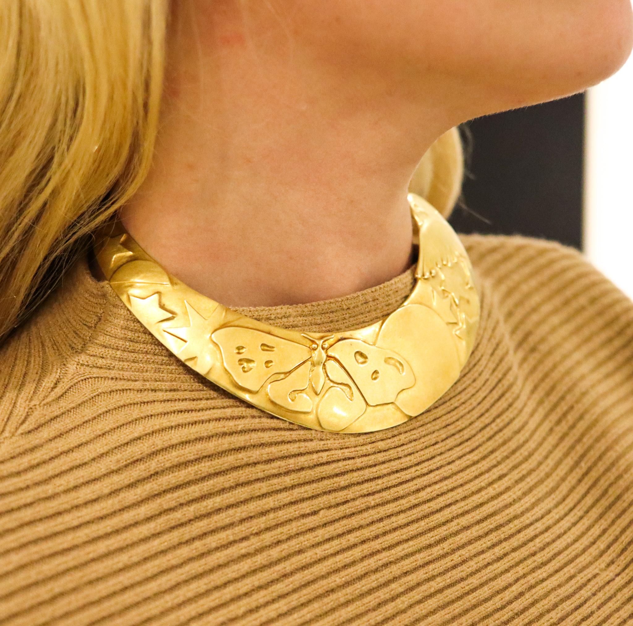 Tiffany & Co. 1981 Angela Cummings Prototype Nocturnal Collar Necklace 18Kt Gold For Sale 2