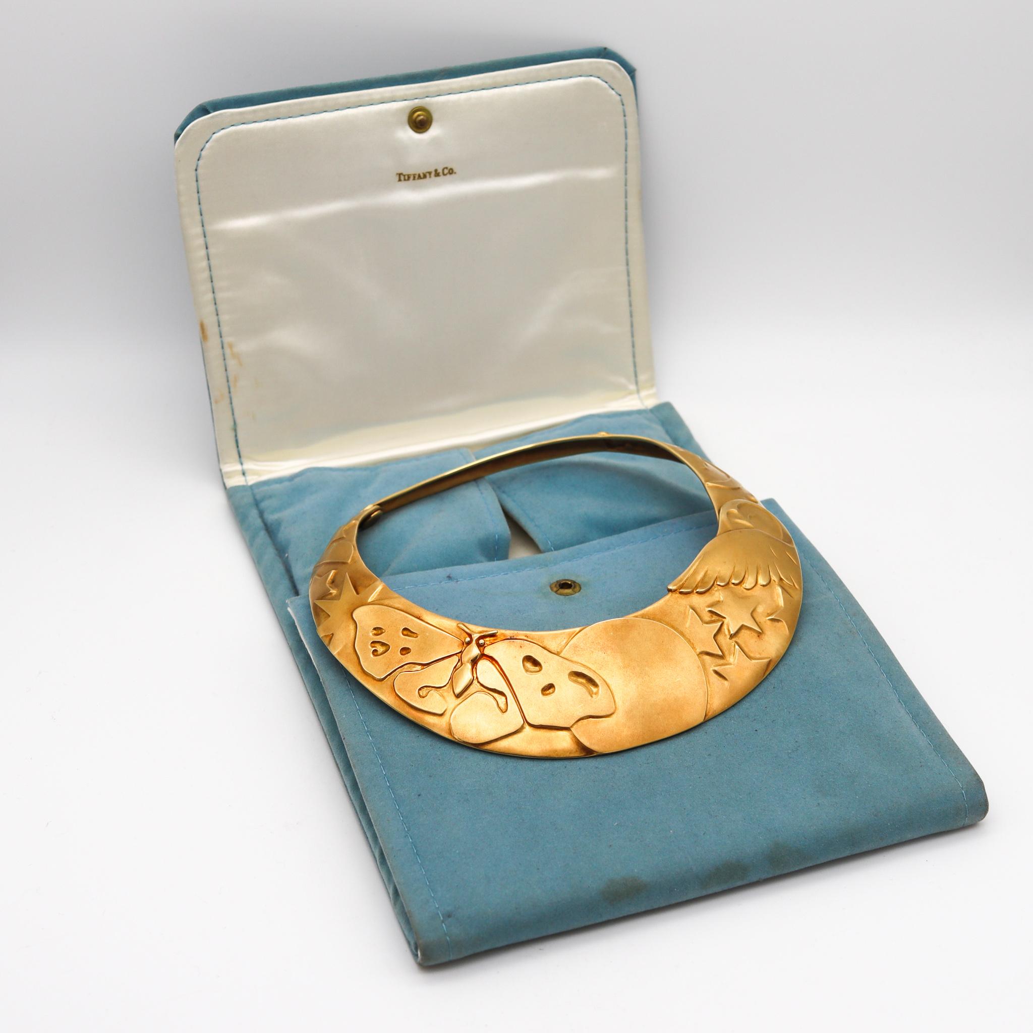 Moderniste Tiffany & Co. 1981 Angela Cummings, Prototype collier à collier tournant en or 18 carats en vente