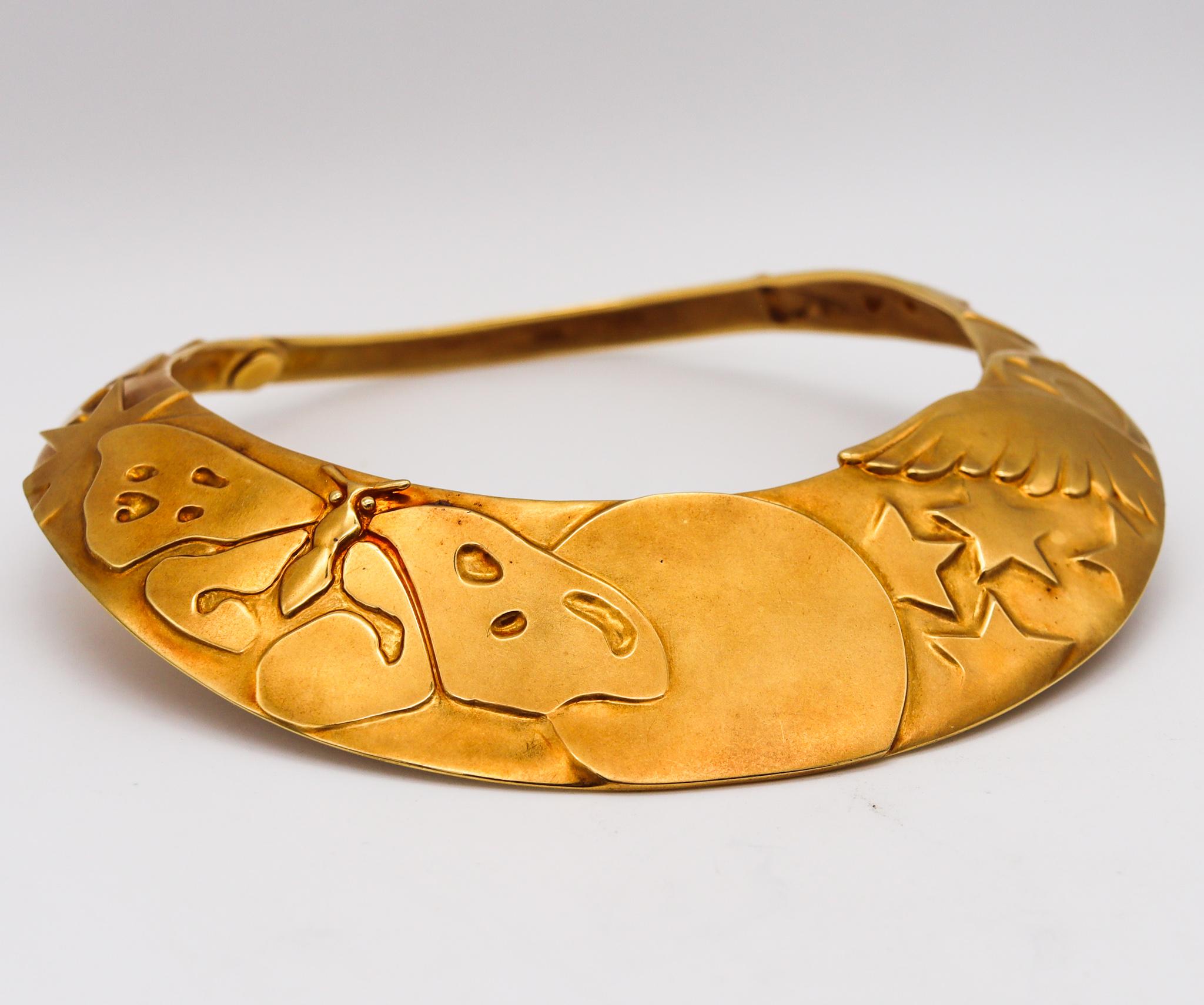 Tiffany & Co. 1981 Angela Cummings Prototyp Nocturnal Collar Halskette 18Kt Gold im Zustand „Hervorragend“ im Angebot in Miami, FL