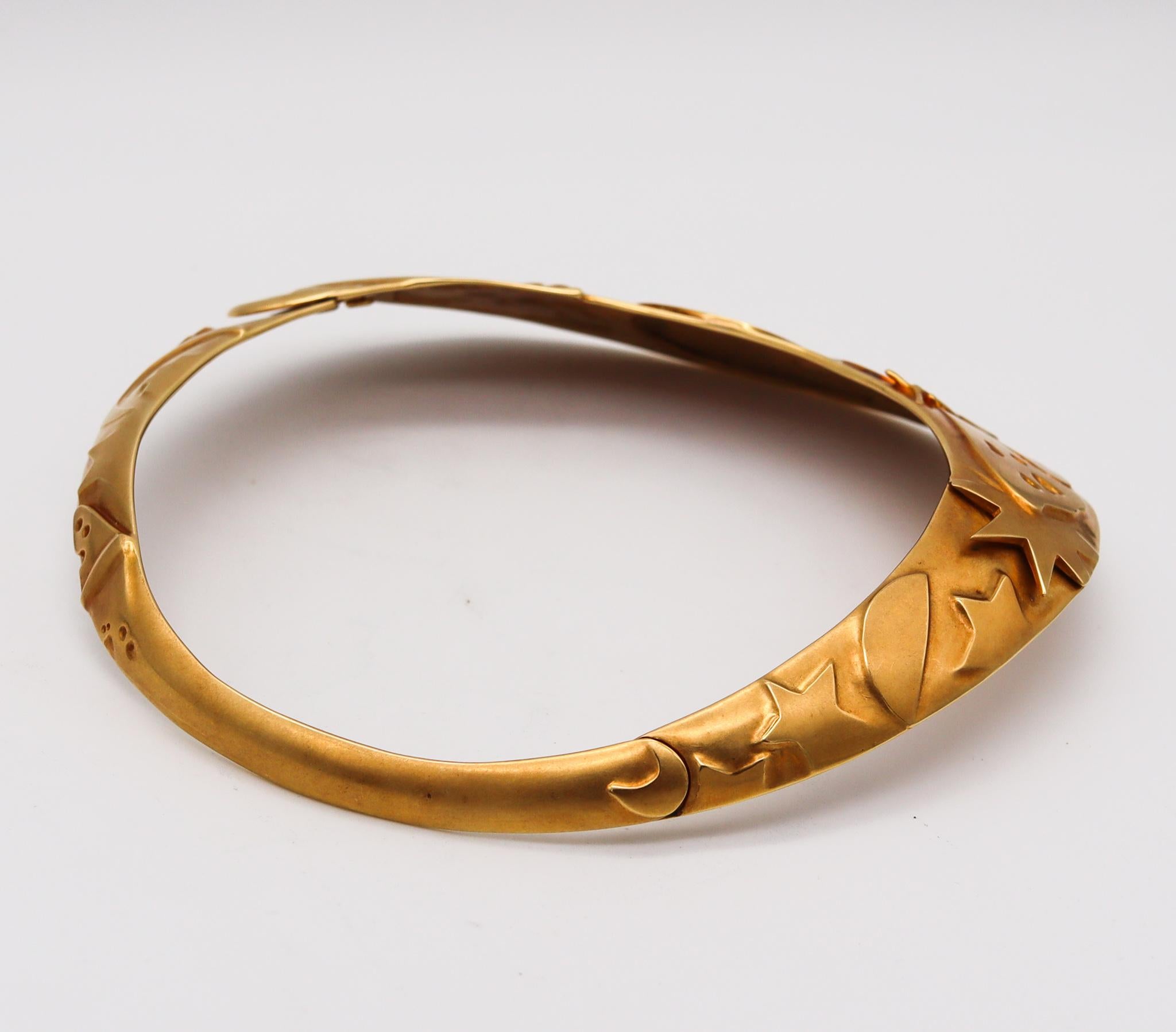 Tiffany & Co. 1981 Angela Cummings, Prototype collier à collier tournant en or 18 carats en vente 1