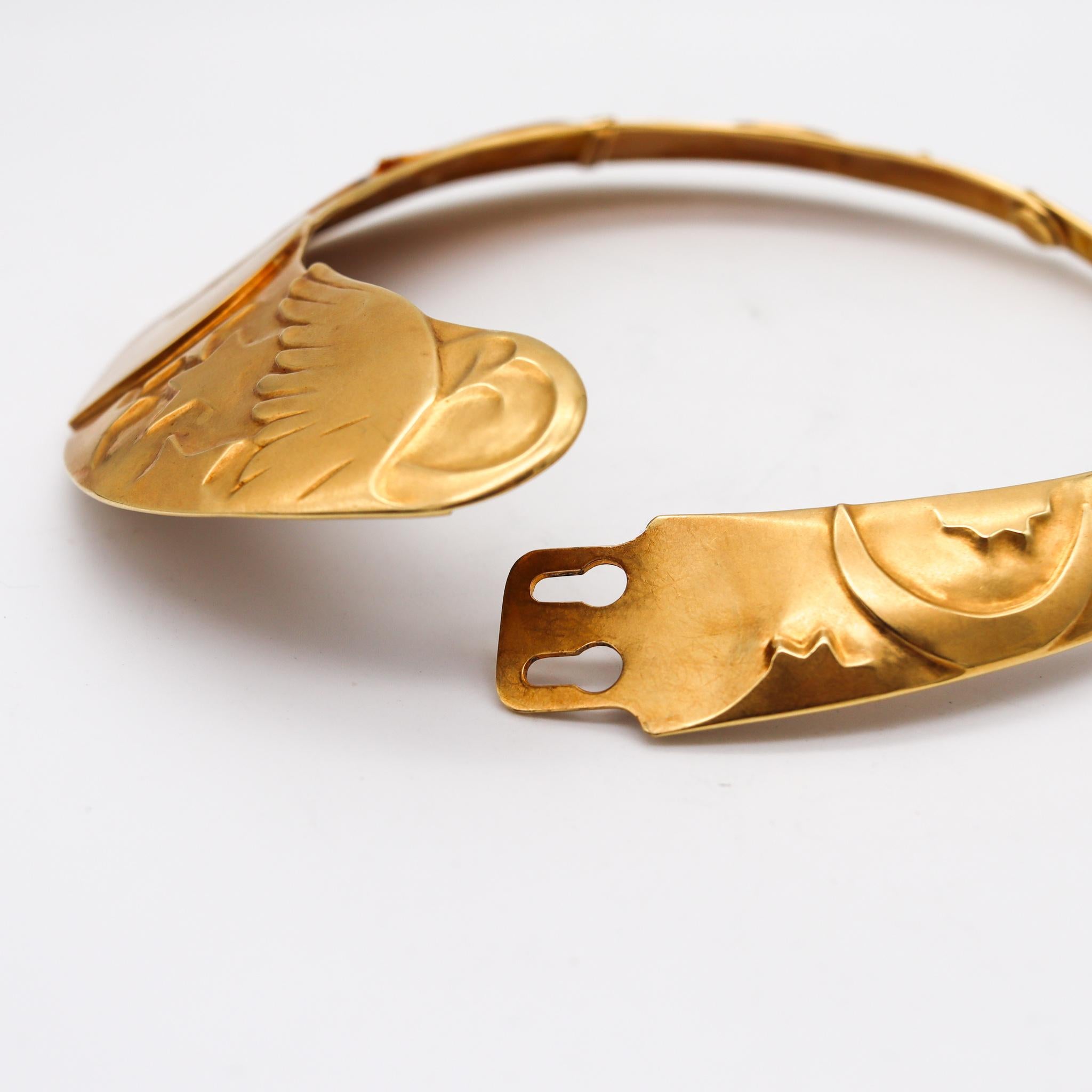 Tiffany & Co. 1981 Angela Cummings Prototype Nocturnal Collar Necklace 18Kt Gold In Excellent Condition For Sale In Miami, FL