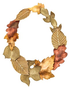 TIFFANY & CO. 1981 Angela Cummings Halskette mit dreifarbigen Blättern aus 14 Karat Gold