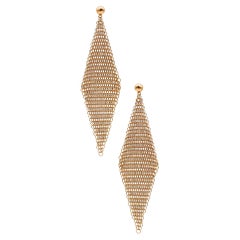 Tiffany & Co 1981 by Elsa Peretti Extra Large Drop Mesh Earrings in 18Kt Gold