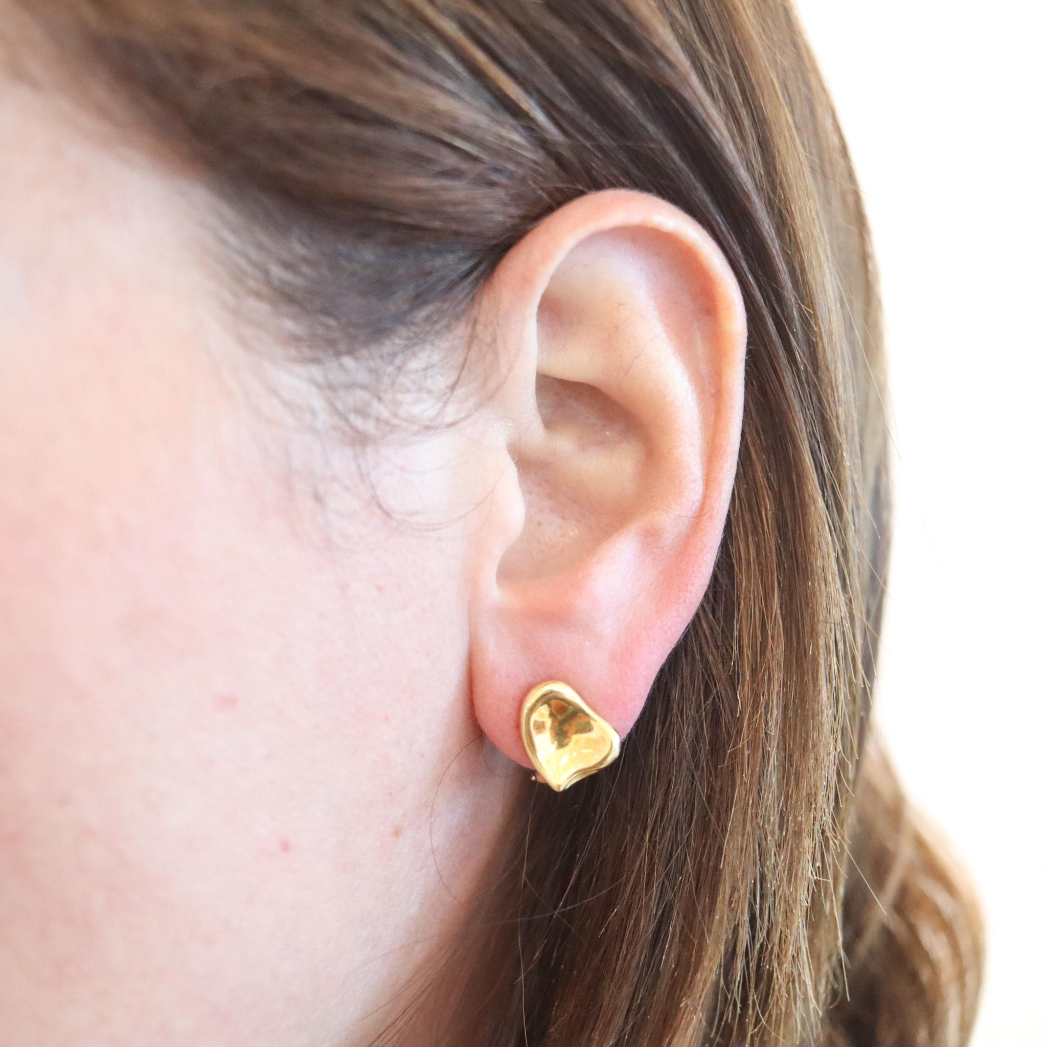 Tiffany & Co. 1981 By Elsa Peretti Free Form Hearts Earrings In 18Kt Yellow Gold 1