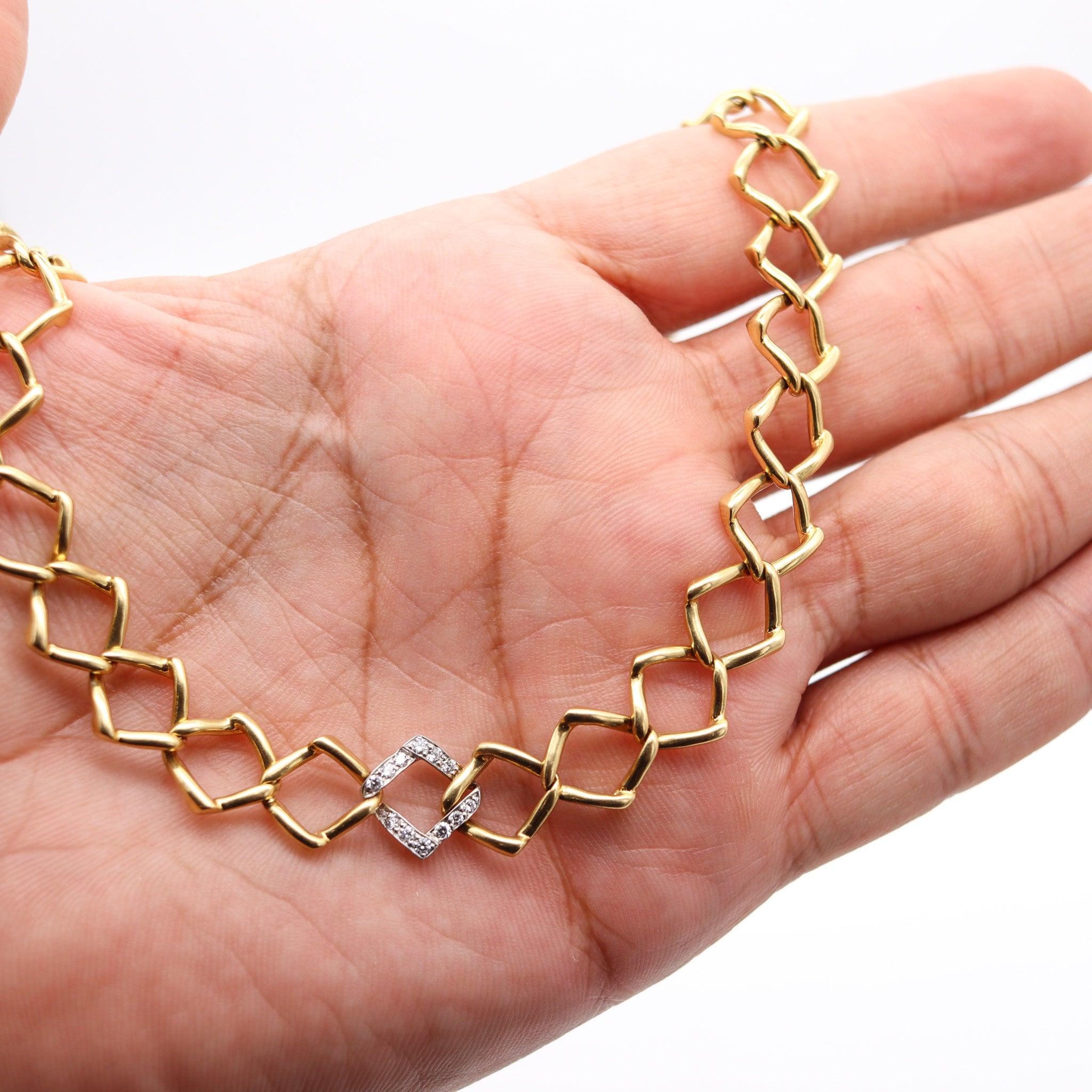 TIFFANY & CO. 1981 By Paloma Picasso Necklace In 18Kt Gold, Platinum & Diamonds 4