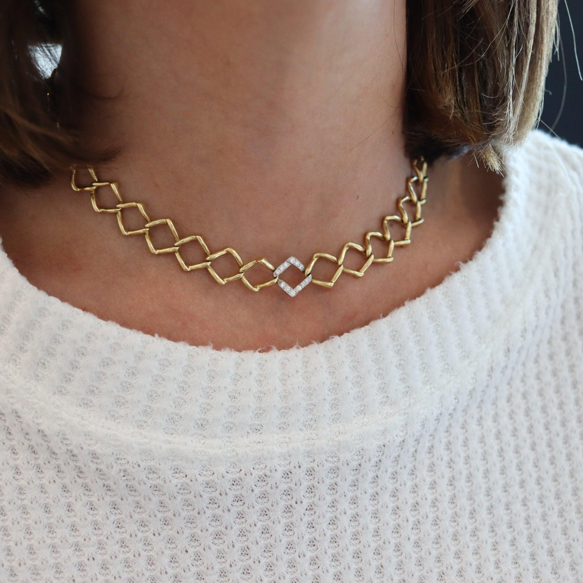 A necklace designed by Paloma Picasso for Tiffany & Co.

This is a very rare links necklace, created in New York city by Paloma Picasso at the the Tiffany & Co., back in the 1981. The fabulous necklace was crafted in solid yellow gold of 18 karats