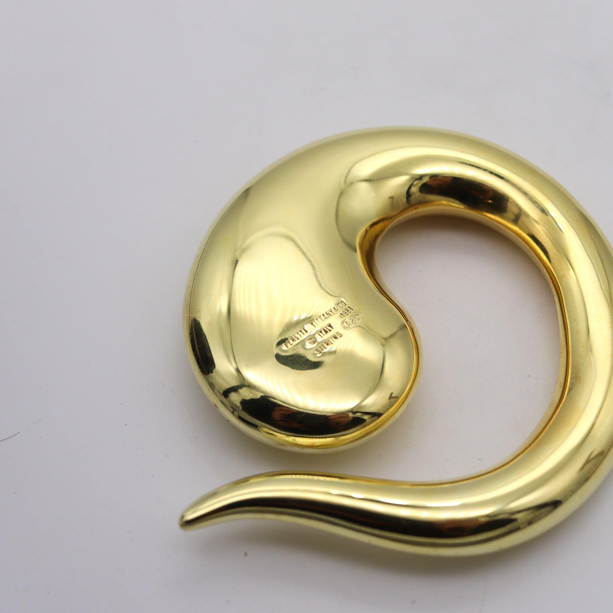 Women's TIFFANY & CO. 1981 Elsa Peretti Pendant Buckle 18Kt Gold Vermeil On .925 Silver For Sale