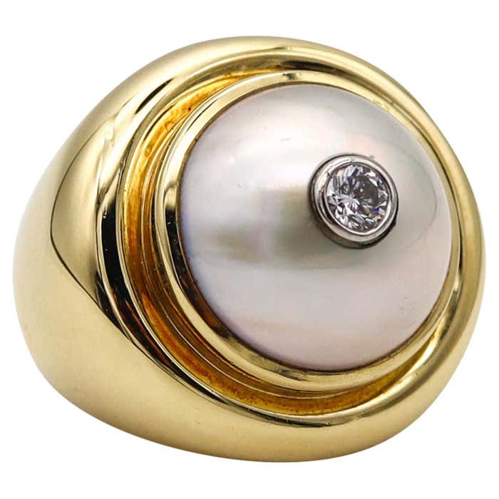 Tiffany and Co. 1981 Paloma Picasso Cocktail Ring 18Kt Gold Platinum ...