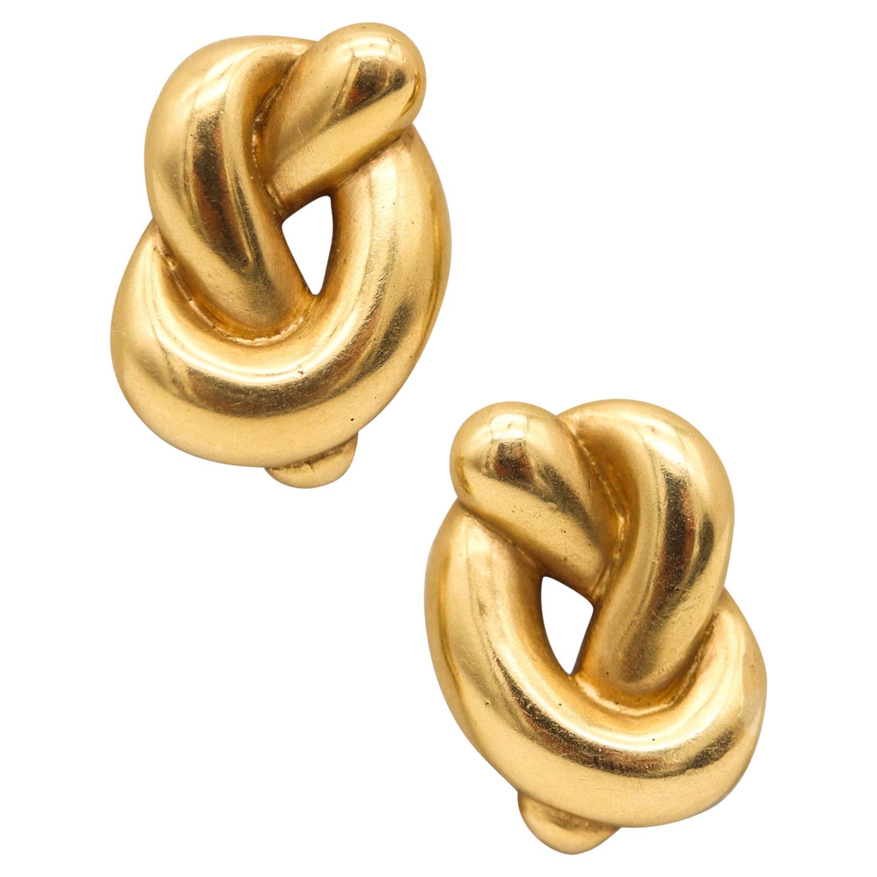 TIFFANY & CO. 1982 By Angela Cummings Orecchini Pretzels Knots Oro giallo 18Kt