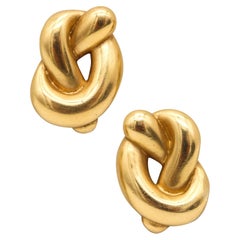 TIFFANY & CO. 1982 von Angela Cummings Brezeln Knoten Ohrringe 18Kt Gelbgold
