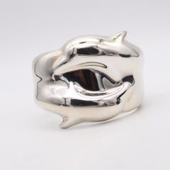 Tiffany & Co 1982 By Elsa Peretti Rare Pisces Zodiacal Cuff In .925 Sterling