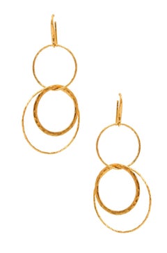 TIFFANY & CO. 1982 By Paloma Picasso Pendientes Círculos Colgantes de Oro Macizo de 18 Kt