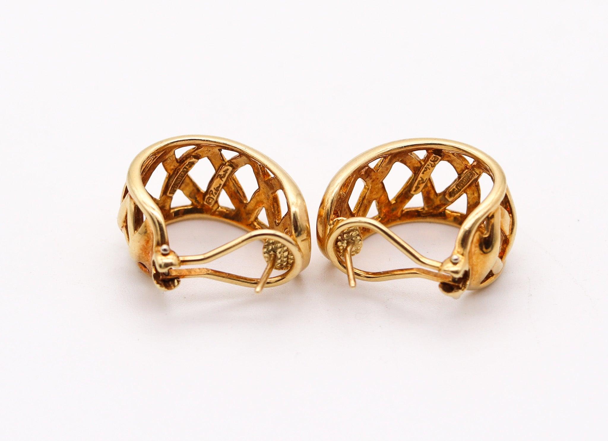 Women's TIFFANY & CO. 1982 By Paloma Picasso Hoops Earrings In Solid 18Kt Yellow Gold For Sale
