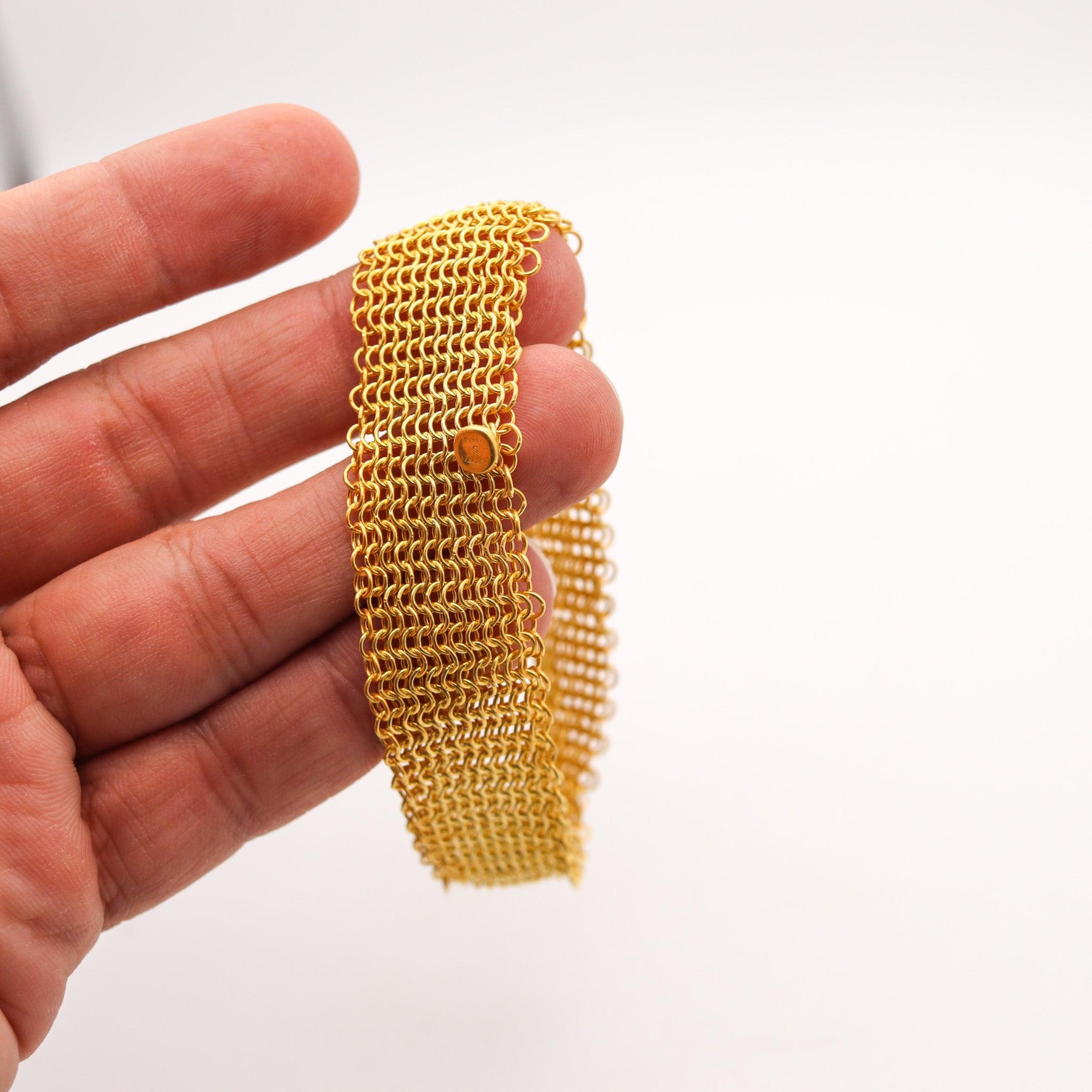 Women's TIFFANY & CO. 1982 Elsa Peretti Mesh Bracelet in 18Kt Gold Vermeil Over Sterling For Sale