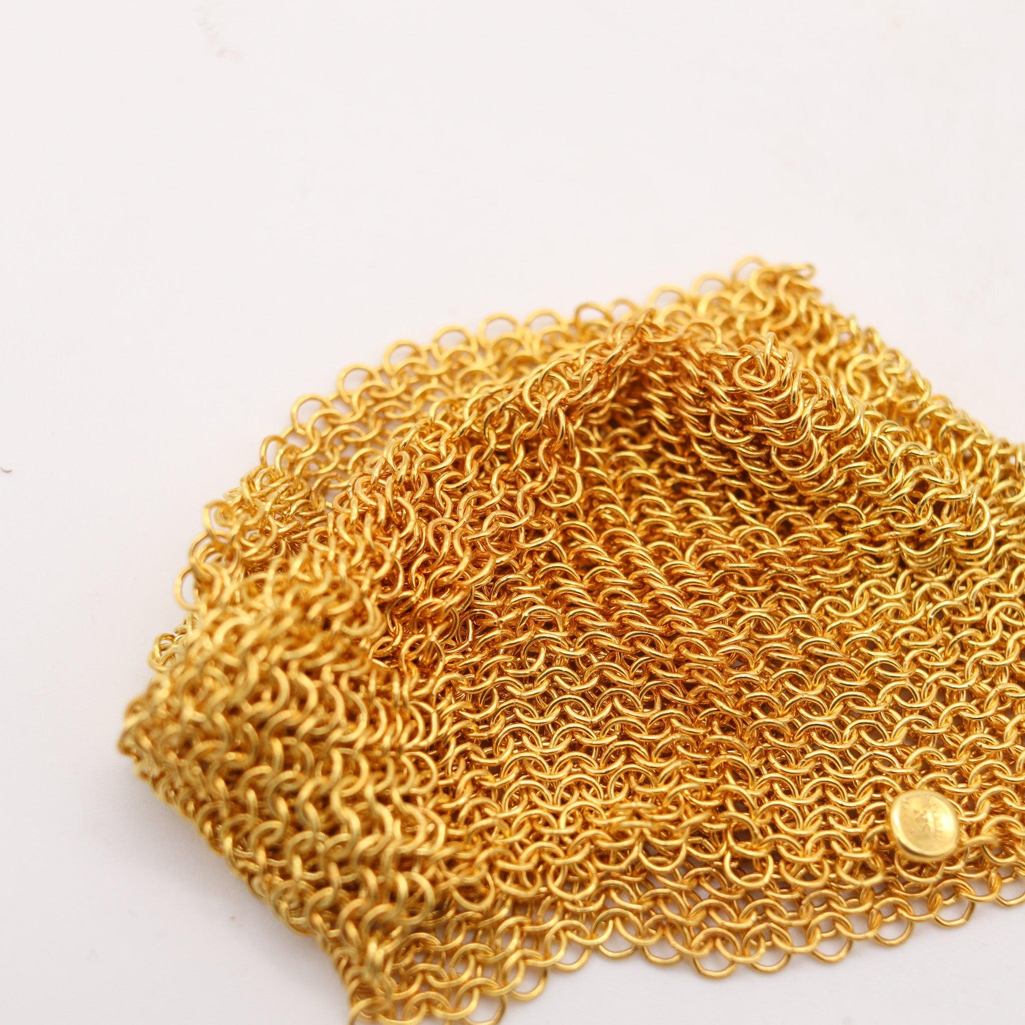 Women's TIFFANY & CO. 1982 Elsa Peretti Mesh Bracelet in 18Kt Gold Vermeil Over Sterling For Sale