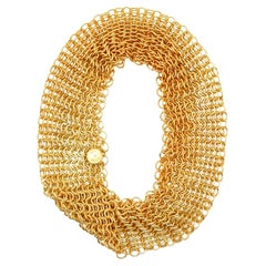 TIFFANY & CO. 1982 Elsa Peretti Mesh Bracelet in 18Kt Gold Vermeil Over Sterling