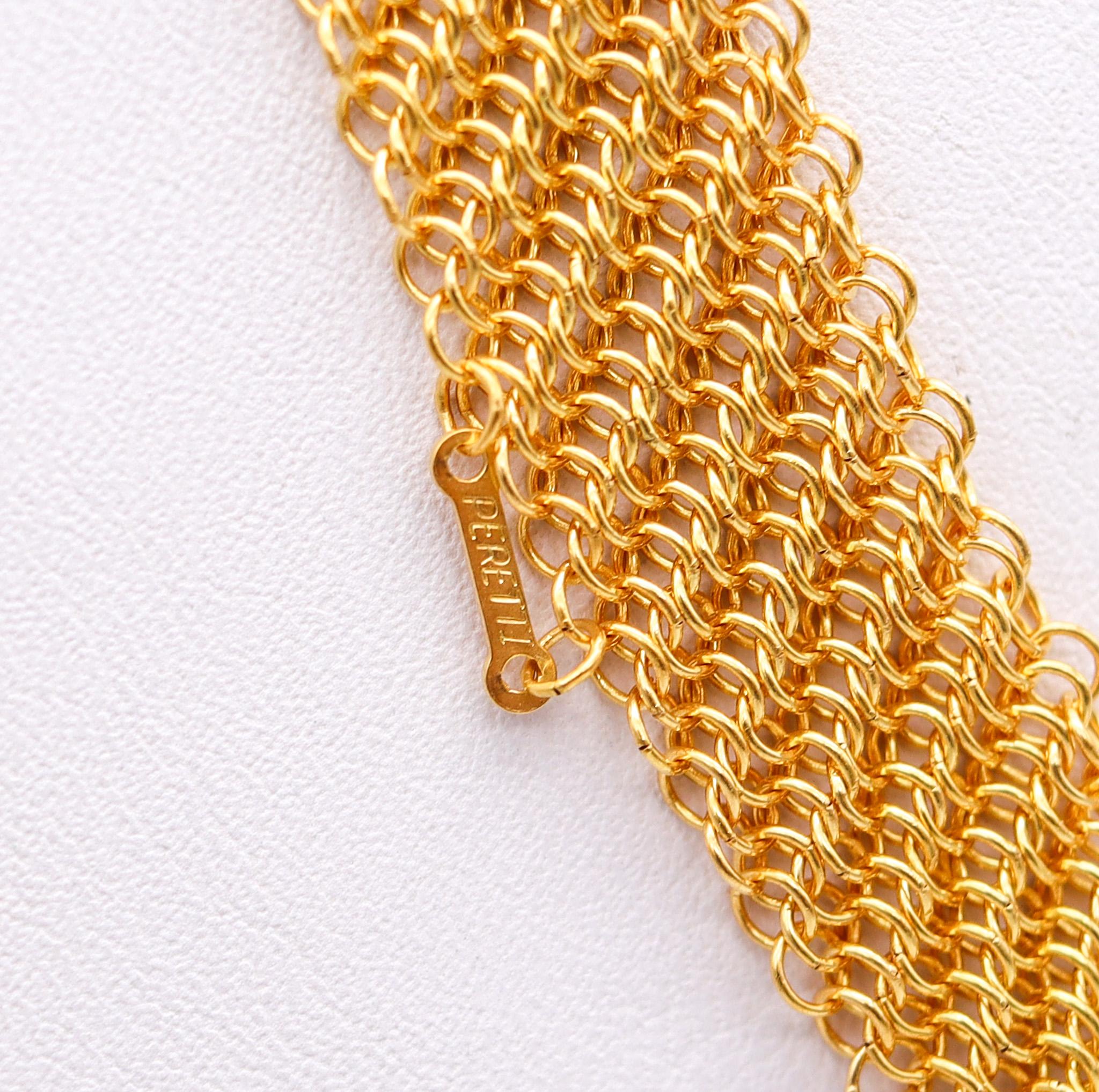 Modernist Tiffany & Co. 1982 Elsa Peretti Mesh Long Necklace 18Kt Gold Vermeil On Sterling
