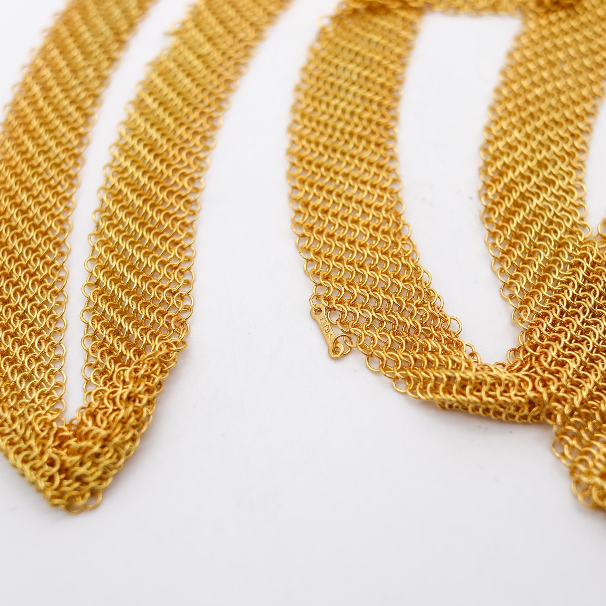Tiffany & Co. 1982 Elsa Peretti Mesh Long Necklace 18Kt Gold Vermeil On Sterling 1