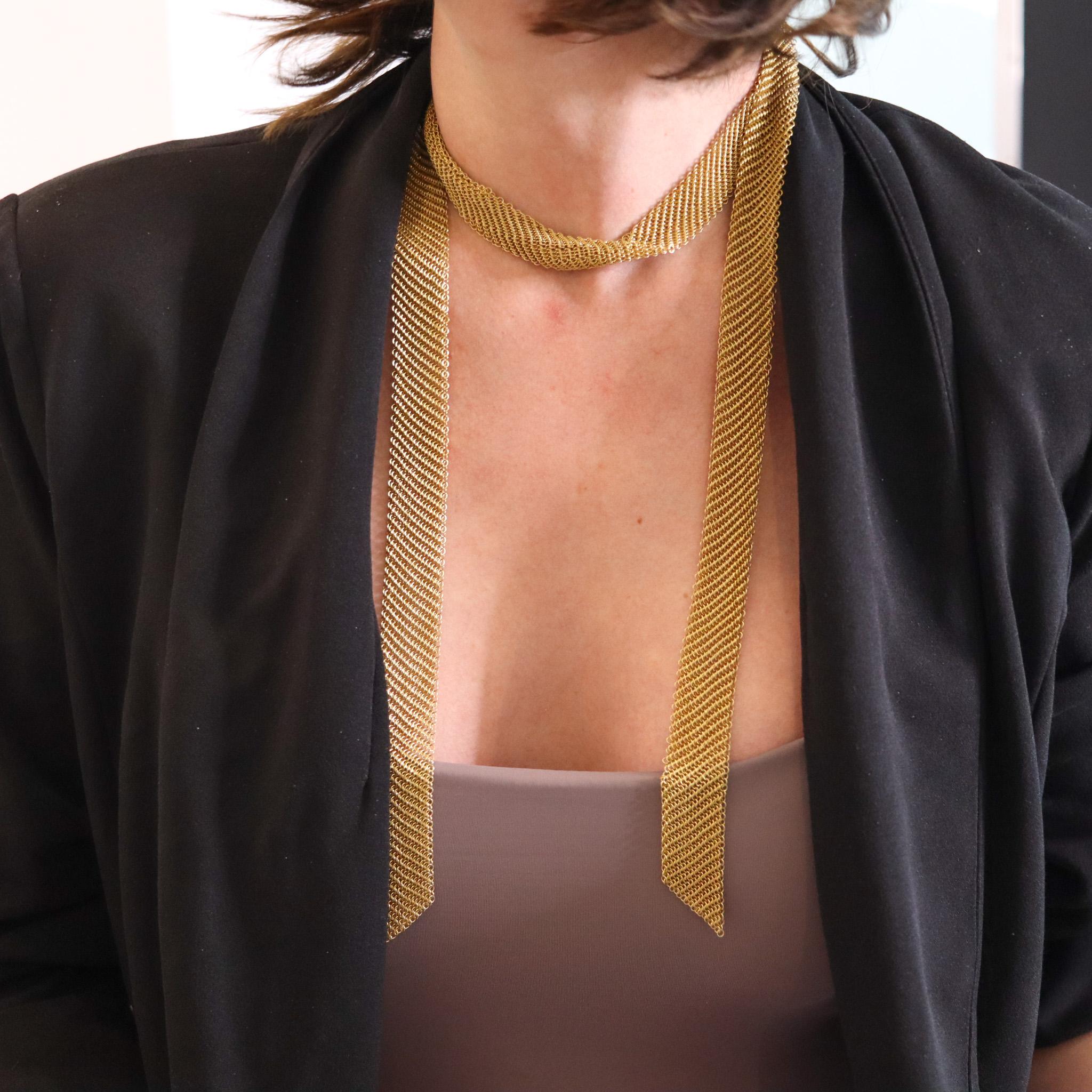 Tiffany & Co 1982 Elsa Peretti Mesh Schal Drapierte Halskette aus 18 Karat Gelbgold im Angebot 4