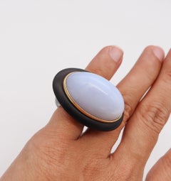 Tiffany Co 1982 Paloma Picasso Wood Ring 18Kt Gold 85.63 Cts Lavender Jade
