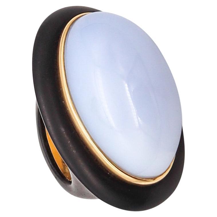 Tiffany Co 1982 Paloma Picasso Wood Ring 18Kt Gold 85.63 Cts Lavender Jade