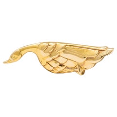 Tiffany & Co. 1983 18 Karat Yellow Gold Vintage Goose Bird Brooch