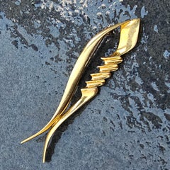 Tiffany & Co. 1983 Paloma Picasso Fish Pin Brooch 18k Yellow Gold 10.5g 2.75"
