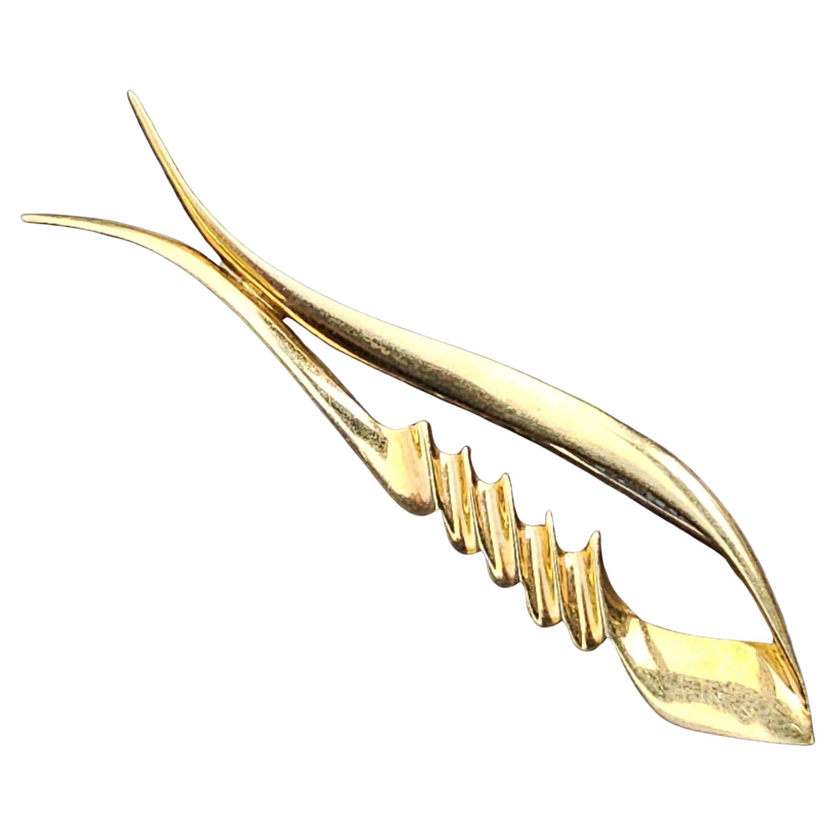 Tiffany 
Co. 1983 Paloma Picasso Fish Pin Brooch 18k Yellow Gold 10.5g 2.75"