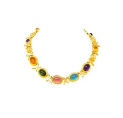 TIFFANY & CO. 1983 Paloma Picasso Necklace In 18Kt Gold With 100 Cts Gemstones