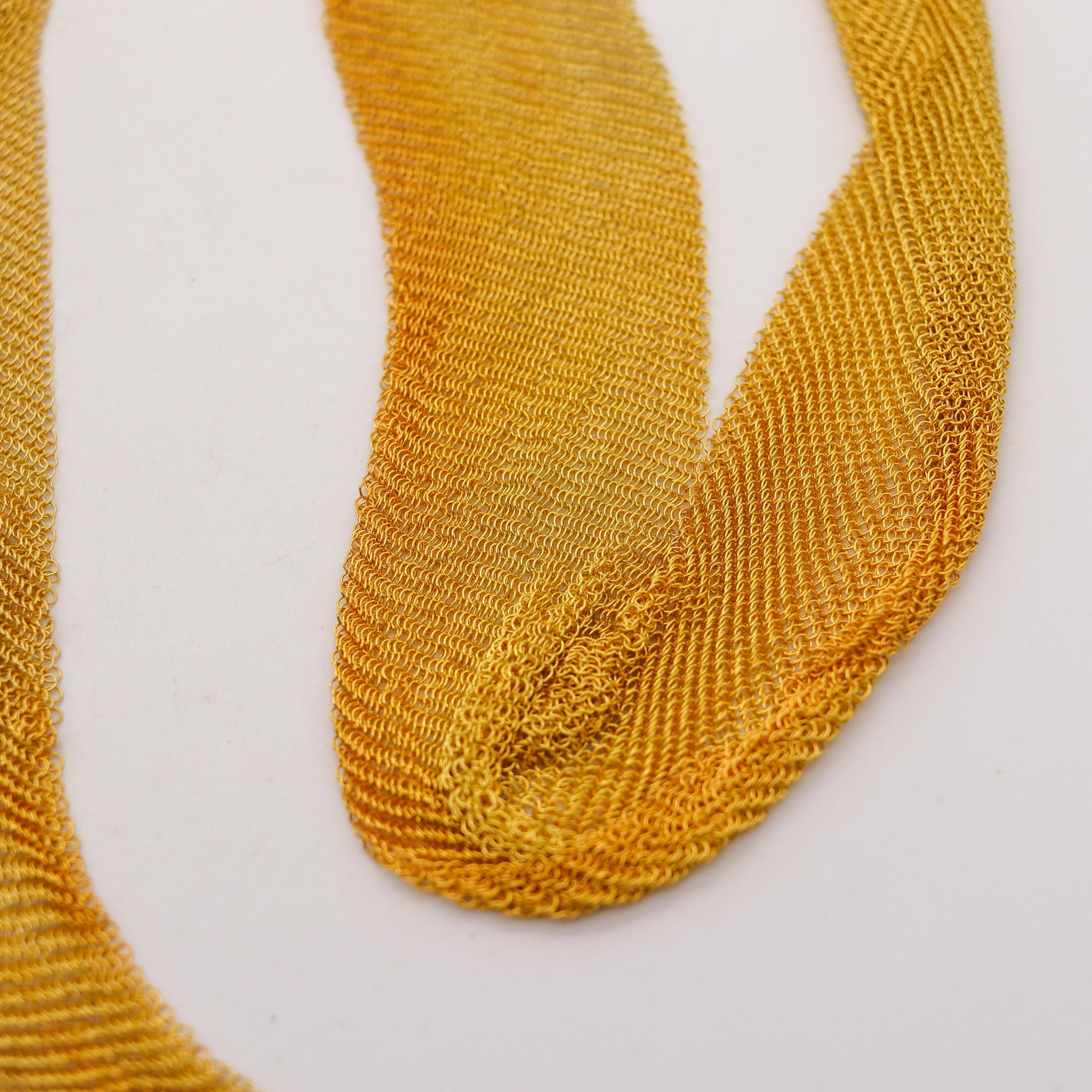 Women's Tiffany & Co. 1984 Elsa Peretti Draped Mesh Necklace 18Kt Gold Vermeil On Silver