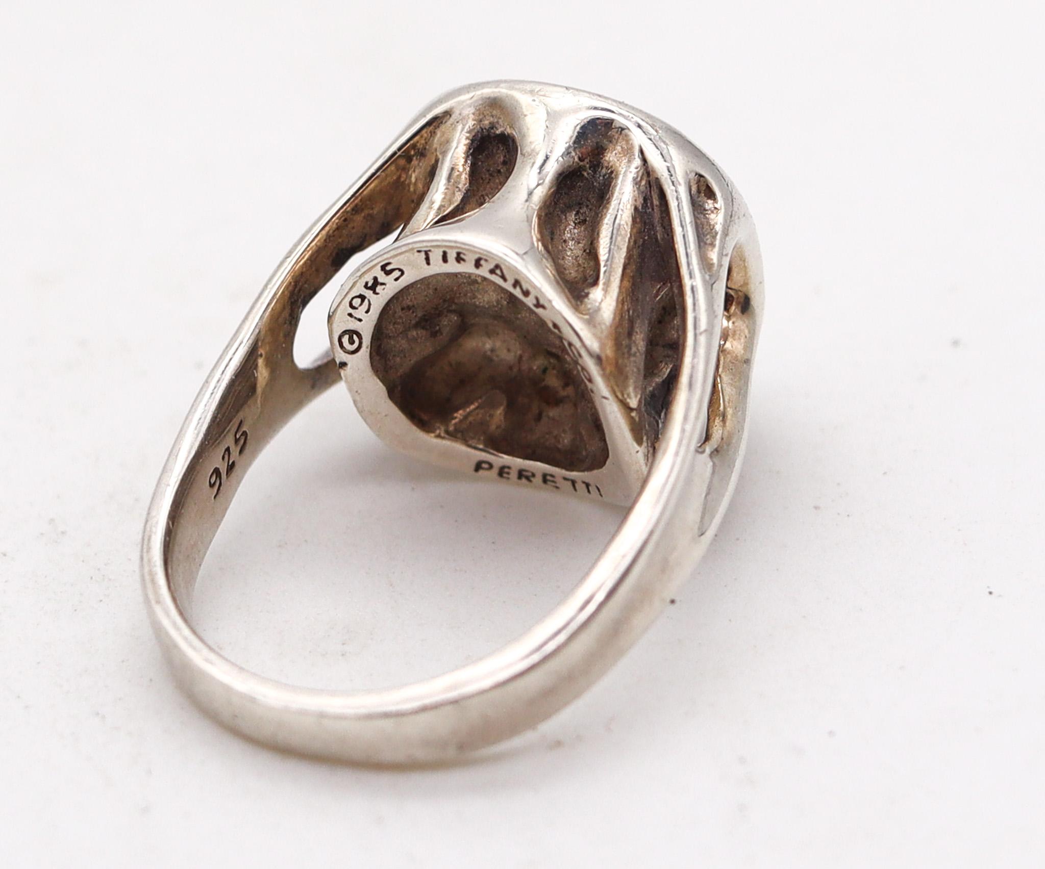 Tiffany & Co. 1985 Elsa Peretti Rare Sculptural freeform Ring In .925 Sterling  1