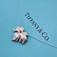 Tiffany & Co. 1985 Maple Leaf Sterling Silver Pendant Necklace