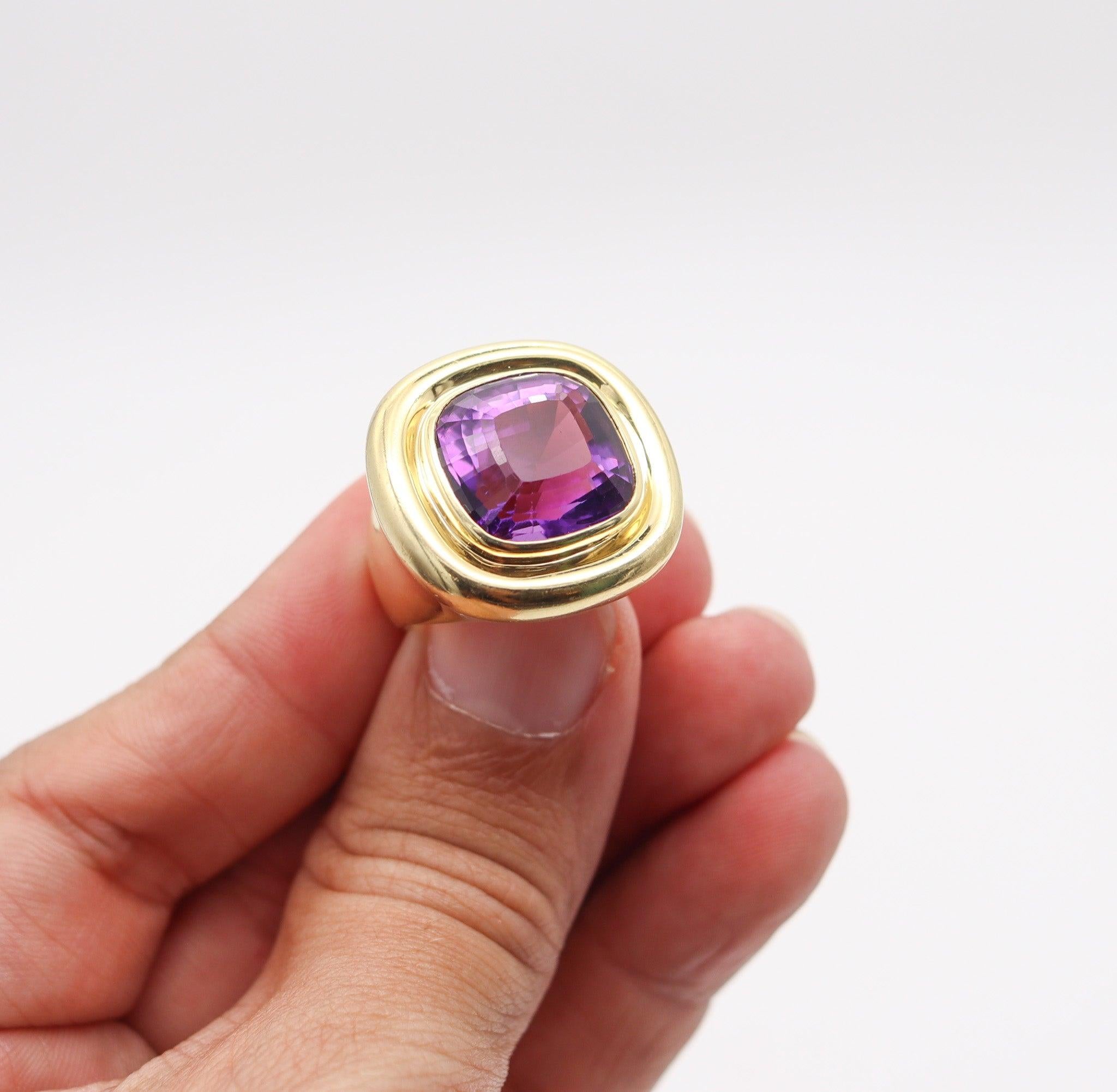 TIFFANY & CO. 1985 Paloma Picasso Quadratischer Cocktail-Ring aus 18 Karat Gold und Amethyst im Angebot 1