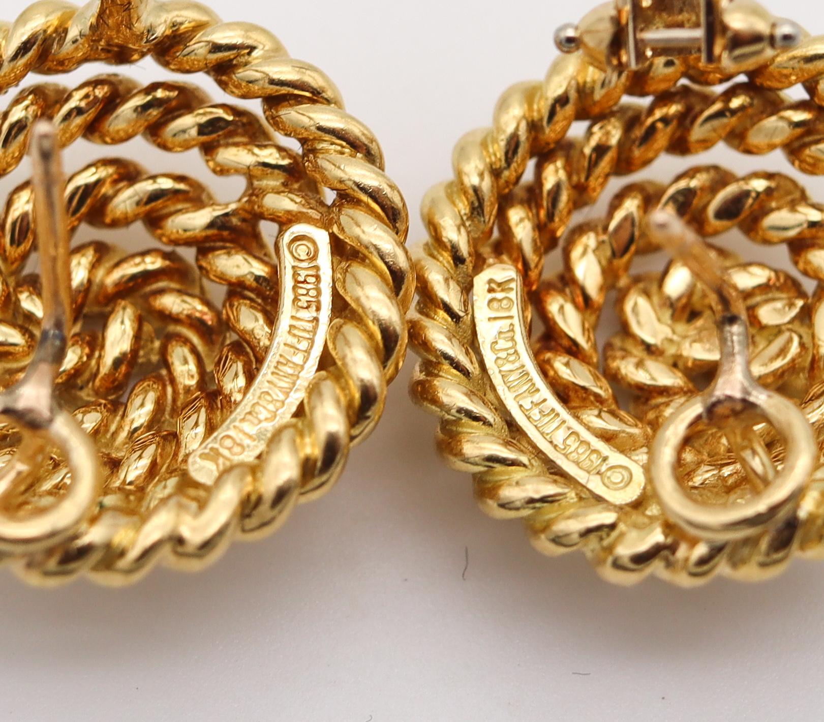 Tiffany & Co. 1985Schlumberger Design Twisted Ropes Earrings In 18Kt YellowGold 1