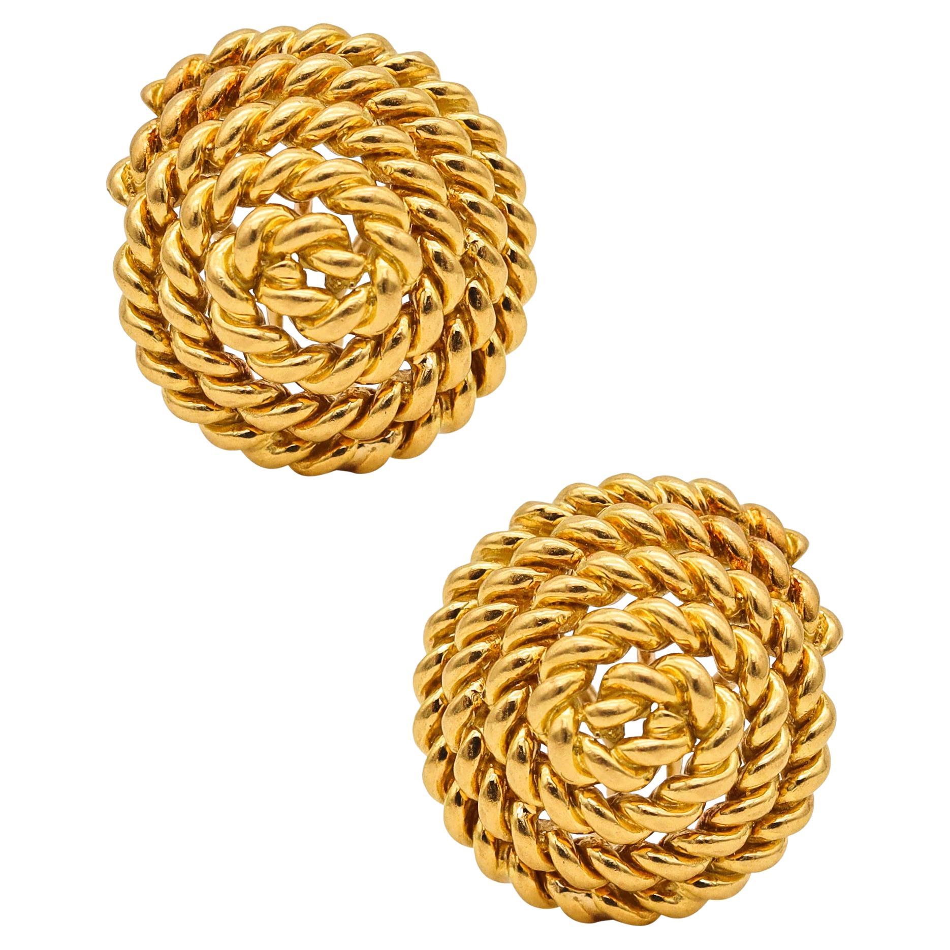 Tiffany & Co. 1985Schlumberger Design Twisted Ropes Earrings In 18Kt YellowGold
