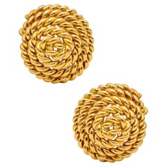 Tiffany & Co. 1985Schlumberger Design Twisted Ropes Earrings In 18Kt YellowGold