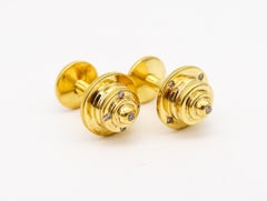 Tiffany & Co. 1987 Paloma Picasso Diamonds Cufflinks in 18 Kt Gold over Sterling